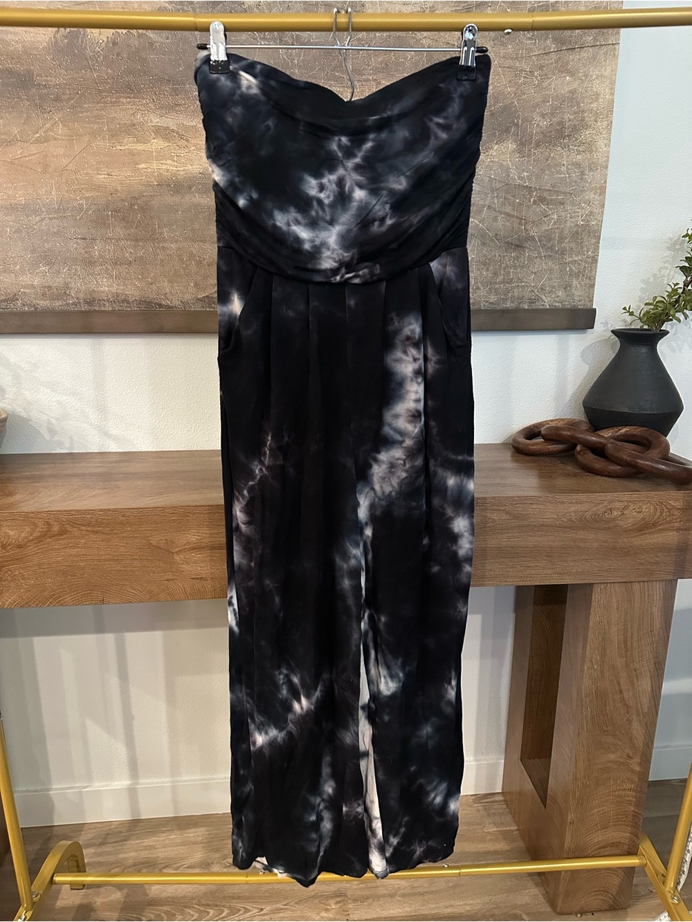 Antistar Tie-Dye Strapless Wide-Leg Jumpsuit